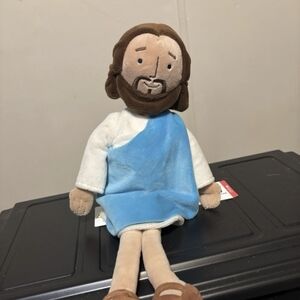 Plush Toy with Blue and White Outfit